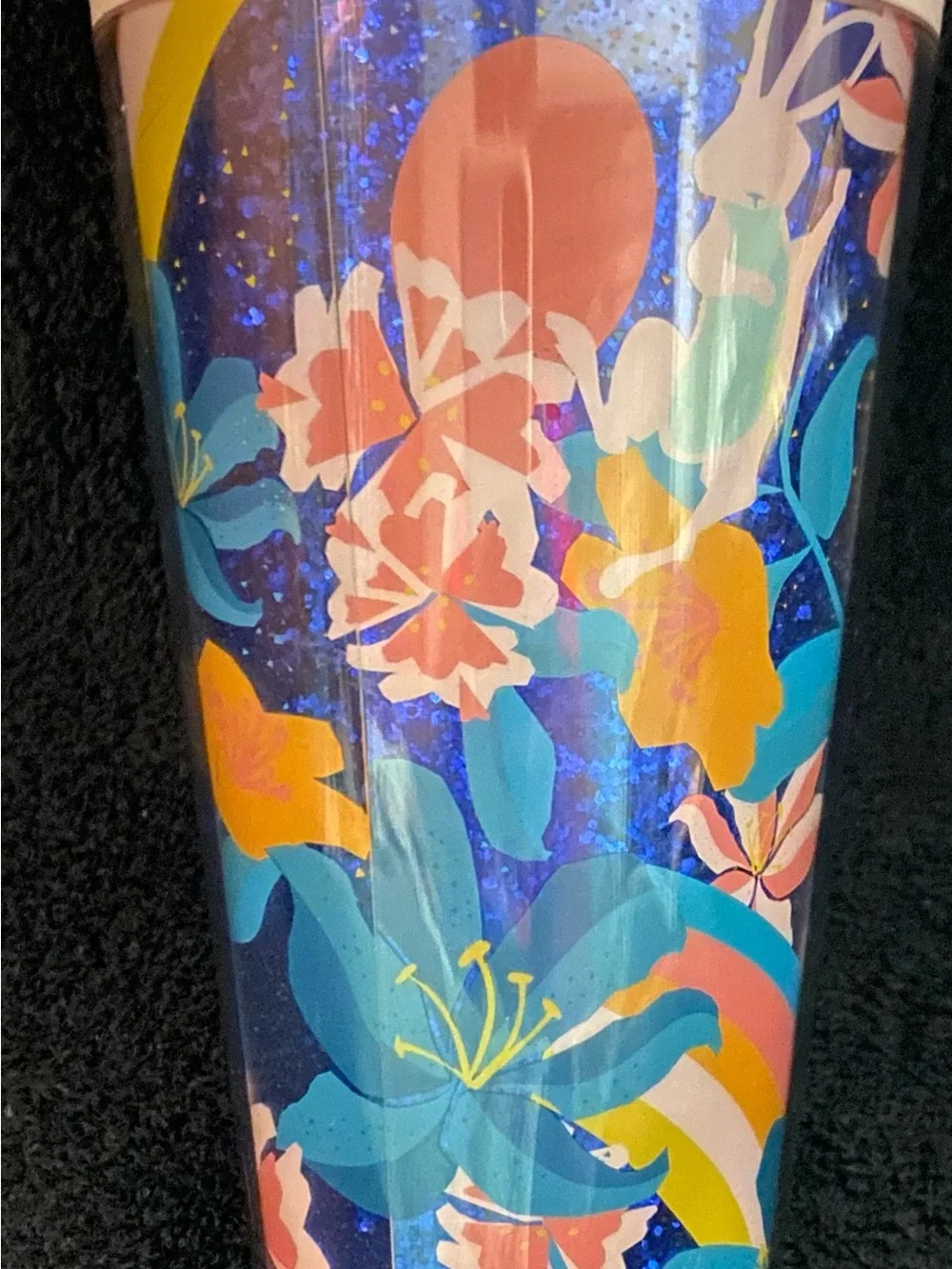 Starbucks glittery blue